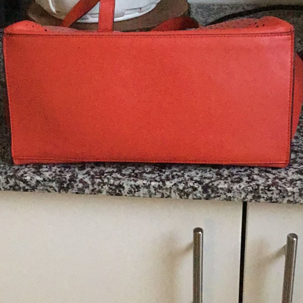 Perlina NWT Leather Laser Cut Orange Valerie Tote. - Picture 10 of 10
